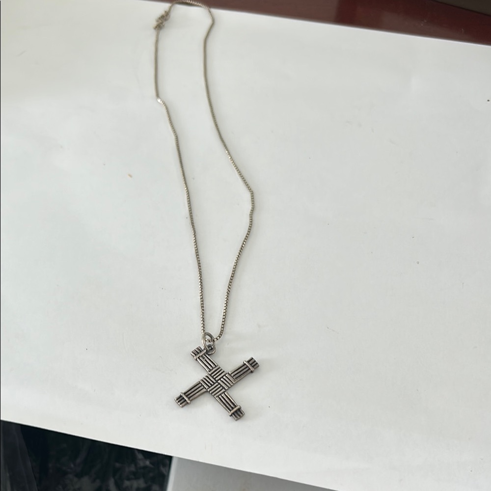 Silver Cross Pendant Necklace